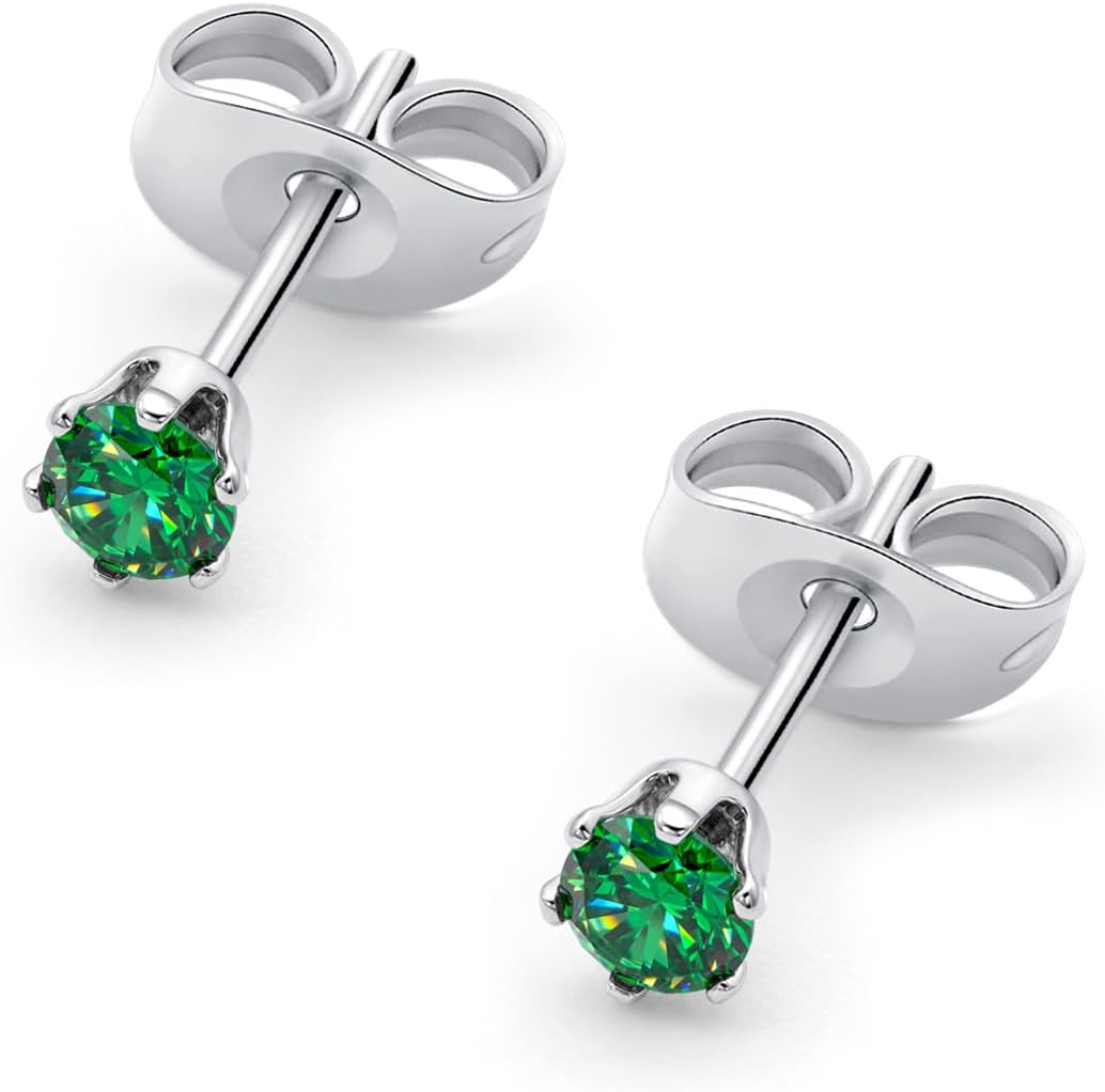 HSP ピアス サージカルステンレス 金属アレルギー対応 3mmジュエル ラウンドCZ シンプル キュービックジルコニア 1ペア クリスタル メンズ レディース