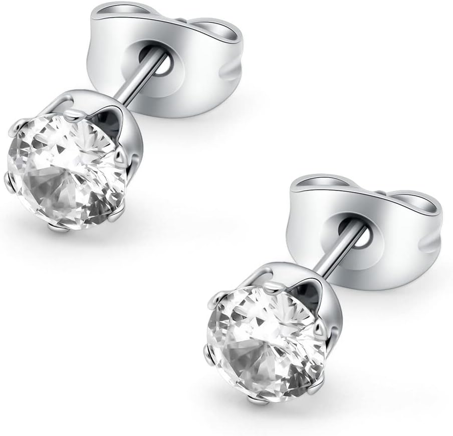 HSP ピアス サージカルステンレス 金属アレルギー対応 3mmジュエル ラウンドCZ シンプル キュービックジルコニア 1ペア クリスタル メンズ レディース