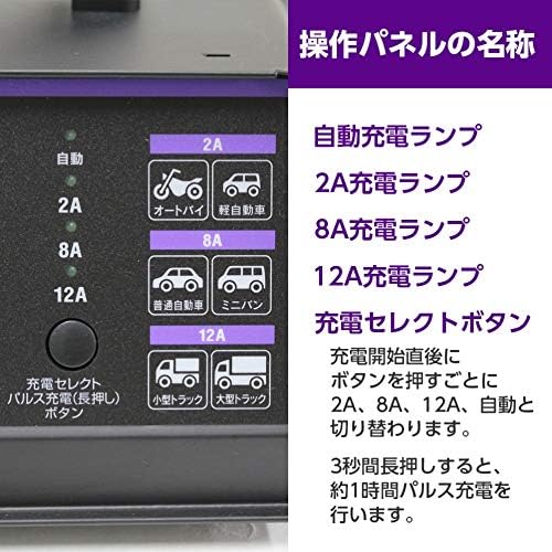 メルテック(meltec) 全自動パルスバッテリー充電器 (ファミリーバイク/オートバイ) 12V専用 MeltecPlus 定格0.75A バッテリー診断機能付 維持充電(トリクル充電)方式 長期保証3年 MP-200