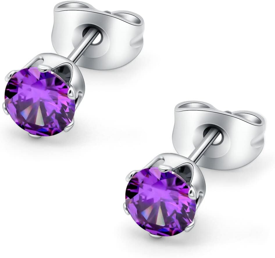 HSP ピアス サージカルステンレス 金属アレルギー対応 3mmジュエル ラウンドCZ シンプル キュービックジルコニア 1ペア クリスタル メンズ レディース