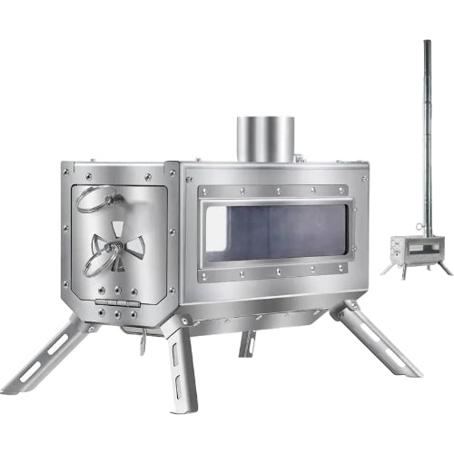 Soomloom卓上薪ストーブDECO テーブル暖炉 バーベキューBBQ焚き火台コンロ 煙突 テント調理 ステンレス鋼 折りたたみ アウトドア･キャンプヒーター・ウォーマー多用途