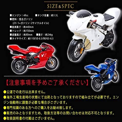 49cc GP 黒白カラーモデル エンジン ポケバイ ポケットバイク ２ストエンジン 混合油使用