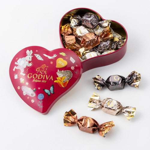 バレンタイン ゴディバ（GODIVA）アリスのティーパーティ G キューブ アソートメント ハート缶（10粒入）チョコレート（ギフト スイーツ プレゼント）