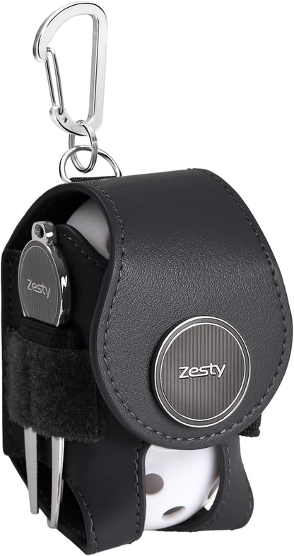 Zesty ゴルフボールケース ボールポーチ グリーンフォーク マーカー