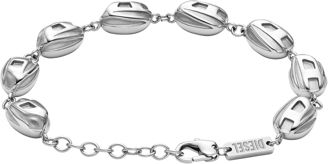 Diesel オールジェンダー ステンレススチールブレスレット, One Size, 金属, 宝石なし