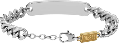 Diesel オールジェンダー ステンレススチールブレスレット, One Size, 金属, 宝石なし
