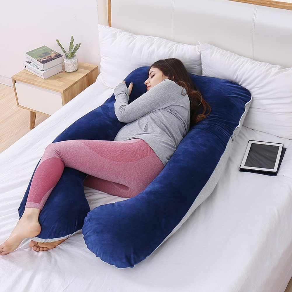 Awesling U字型抱き枕 全身枕 授乳クッション グレー