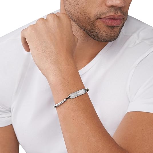 Diesel オールジェンダー ステンレススチールブレスレット, One Size, 金属, 宝石なし