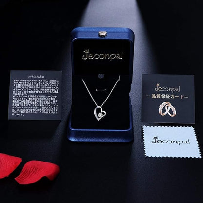 [Jeconpal] ネックレス レディース スワロフスキージルコニア採用 純銀925 オープンハート アクセサリー 金属アレルギー対応 ホワイトデー バレンタイン クリスマス 誕生日 プレゼント 女性 ギフト