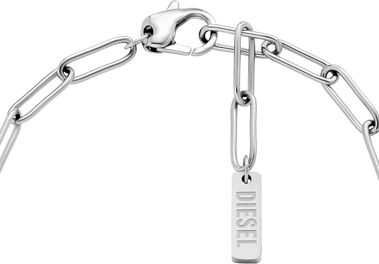 Diesel オールジェンダー ステンレススチールブレスレット, One Size, 金属, 宝石なし