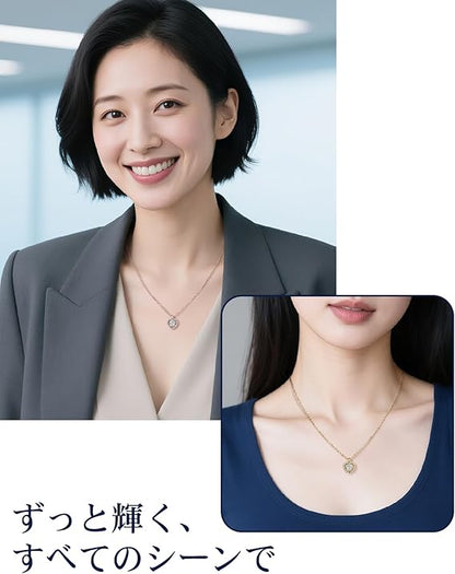 [MomentWish] ダンシングストーン ネックレス レディース 0.5-1 カラット モアサナイト ペンダント シルバーネックレス人気ブランド チェーン 誕生日 記念日 プレゼント（長40cm＋アジャスター5cm） 華奢ギフトボックス付け