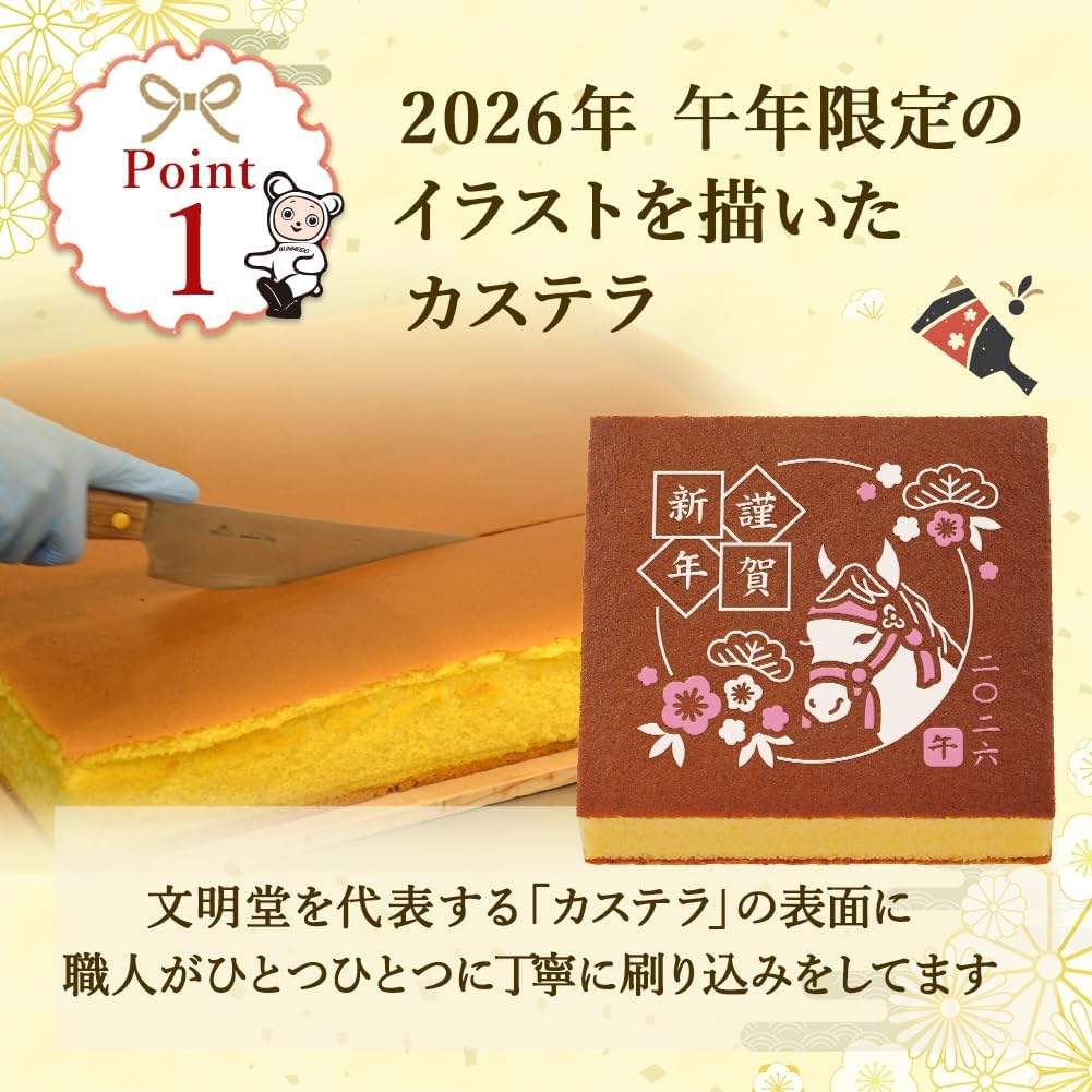 文明堂 干支カステラ１号（包装品）御年賀／お年賀／お正月／ギフト／贈答品／手土産／お返し／お礼