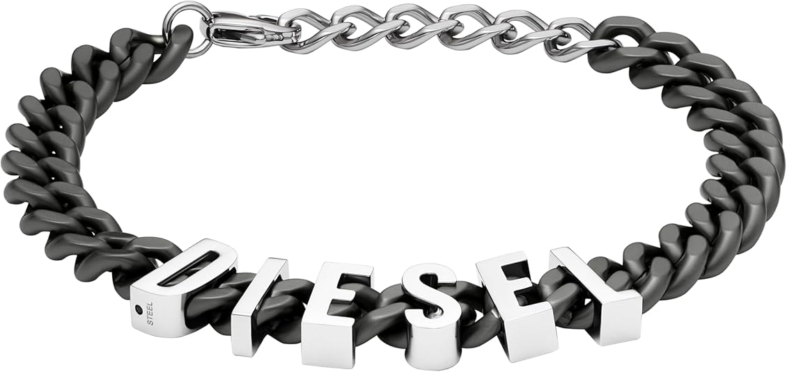 Diesel オールジェンダー ステンレススチールブレスレット, One Size, 金属, 宝石なし