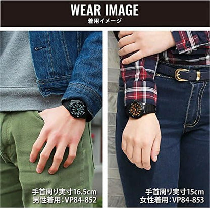 [シチズン Q&Q] 腕時計 アナログ 10気圧防水 ウレタンベルト VP84-854 メンズ ブラック