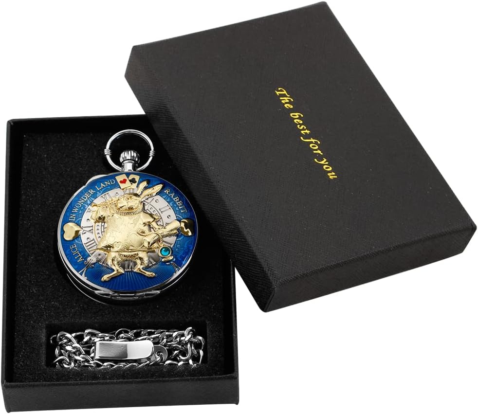 懐中時計 オルゴール 音楽時計チェーン   クリスマス 誕生日 卒業ギフト, ローズゴールドグリーン-01 手回し式