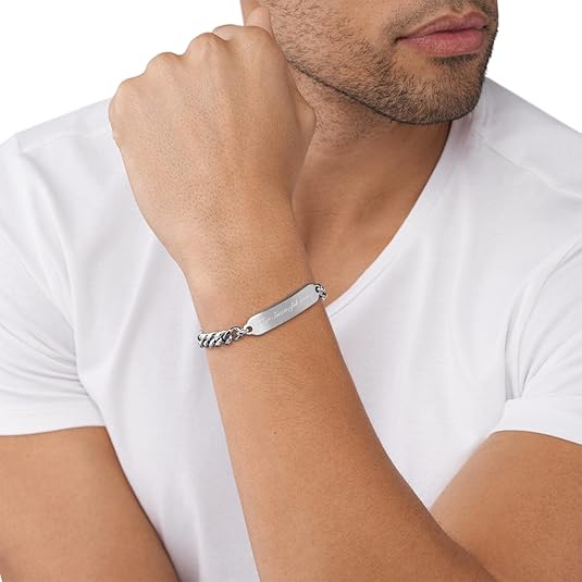 Diesel オールジェンダー ステンレススチールブレスレット, One Size, 金属, 宝石なし