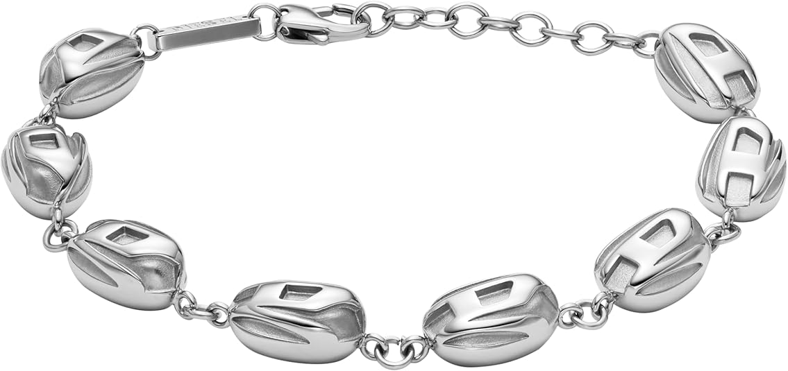 Diesel オールジェンダー ステンレススチールブレスレット, One Size, 金属, 宝石なし