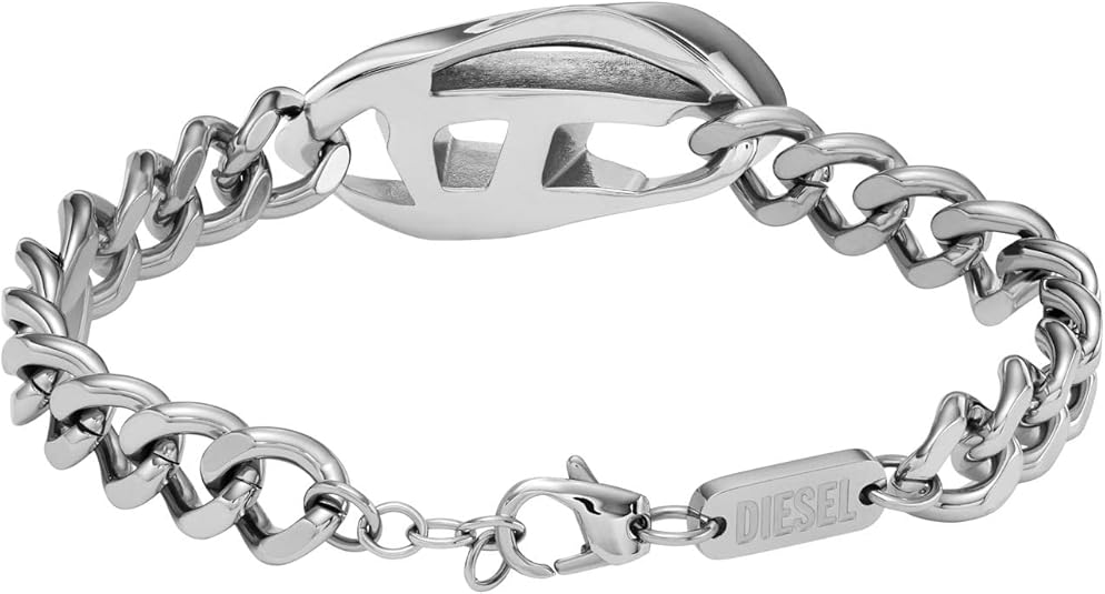 Diesel オールジェンダー ステンレススチールブレスレット, One Size, 金属, 宝石なし