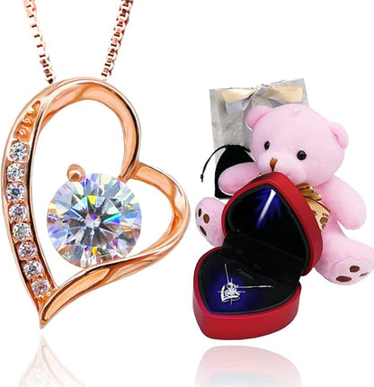 [Atlacic] ネックレス レディース 最高級 ジルコニア 刻印有り プレゼント ギフト セット オープンハート クリスマス 誕生日 プレゼント