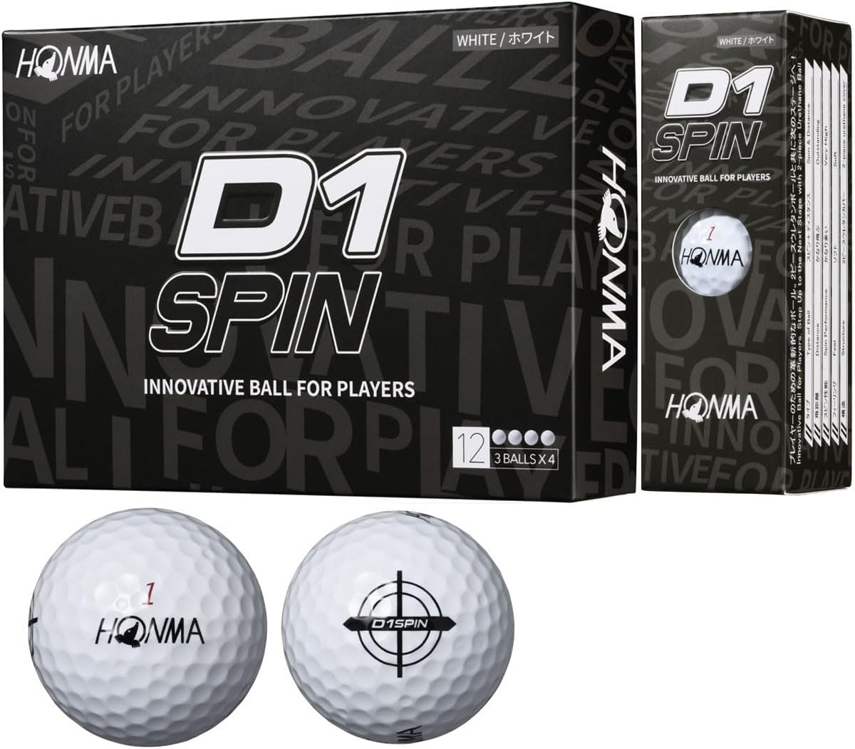 本間ゴルフ HONMA ボール D1 SPIN ボール 1ダース(12個入り)