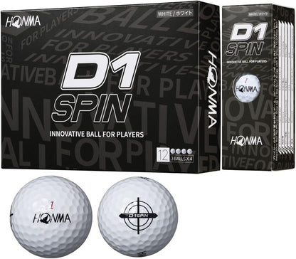 本間ゴルフ HONMA ボール D1 SPIN ボール 1ダース(12個入り)
