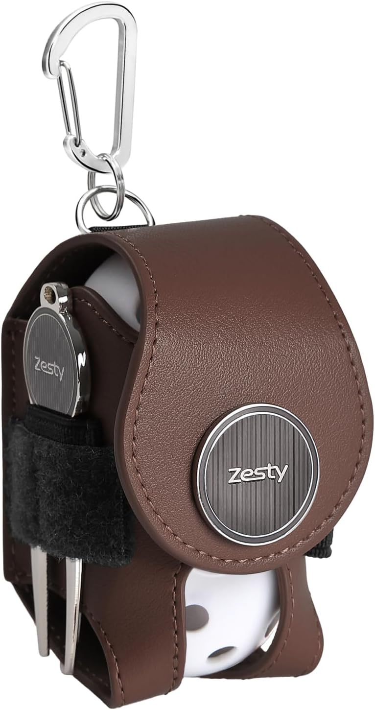 Zesty ゴルフボールケース ボールポーチ グリーンフォーク マーカー