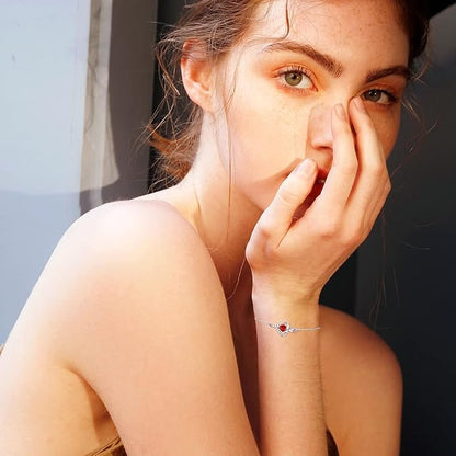 レディースブレスレット 誕生石12ヵ月 パワーストーン 薔薇モチーフ プラチナメッキ シルバー