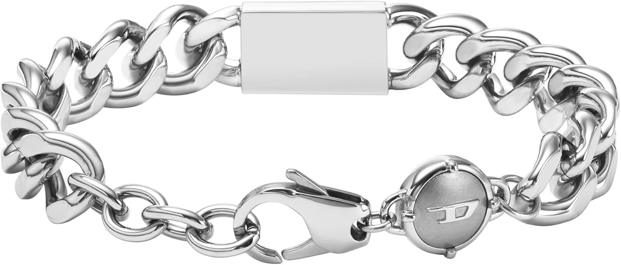 Diesel オールジェンダー ステンレススチールブレスレット, One Size, 金属, 宝石なし