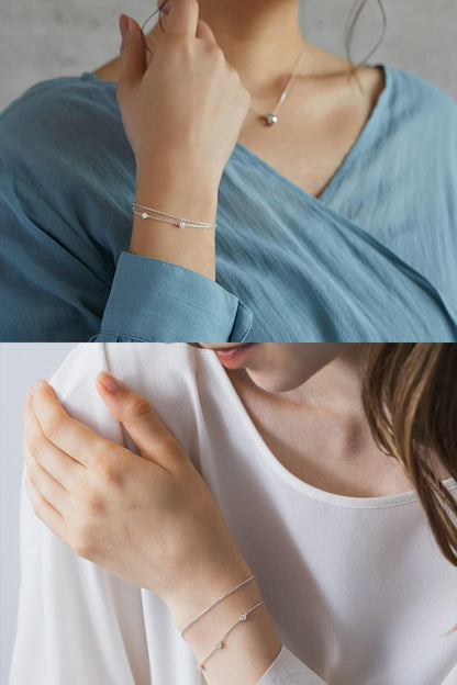 【公式】 4℃(ヨンドシー) エターナルシルバーブレスレット 三石モチーフ シルバー キュービックジルコニア 111444131801