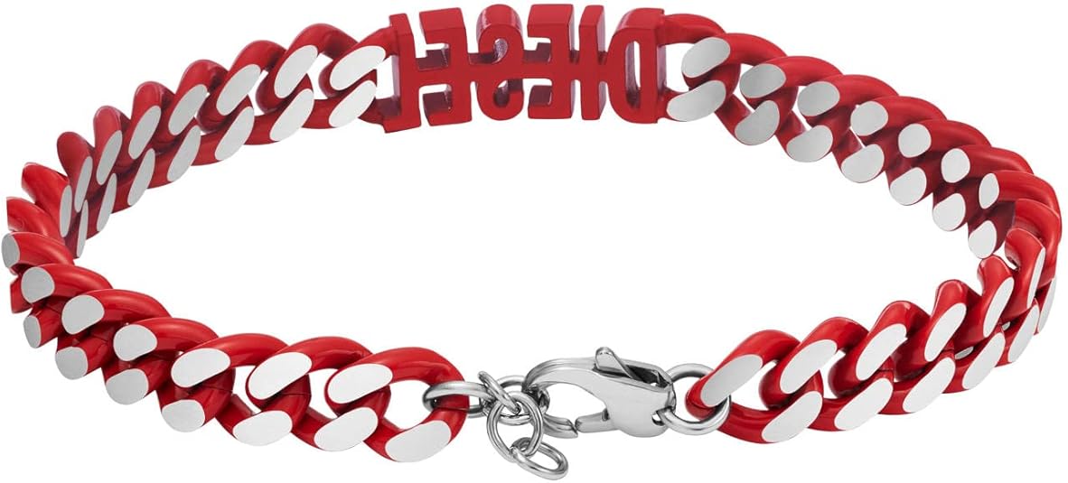 Diesel オールジェンダー ステンレススチールブレスレット, One Size, 金属, 宝石なし