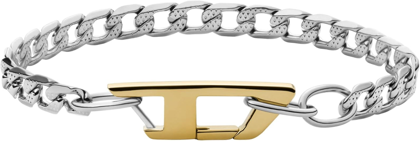 Diesel オールジェンダー ステンレススチールブレスレット, One Size, 金属, 宝石なし