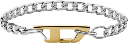 Diesel オールジェンダー ステンレススチールブレスレット, One Size, 金属, 宝石なし