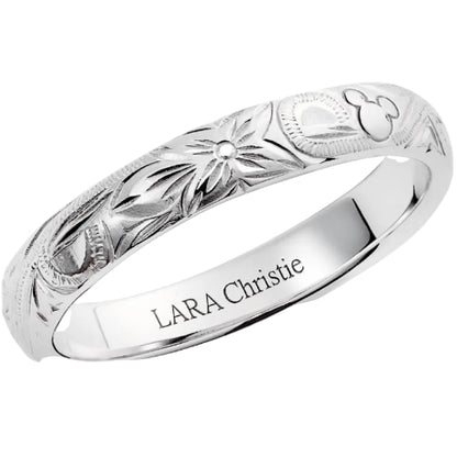 [ララクリスティー] ハワイアンジュエリー ディズニーコレクション ミッキー プルメリア ストレート リング lr58-0001-l