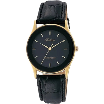 [シチズン Q&Q] 腕時計 アナログ 防水 革ベルト QA36-102 メンズ ブラック