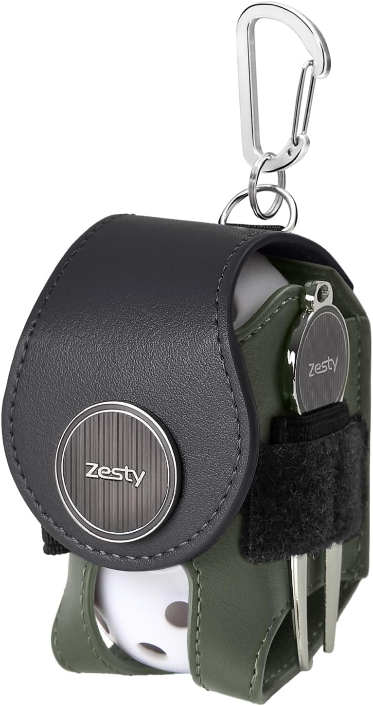 Zesty ゴルフボールケース ボールポーチ グリーンフォーク マーカー