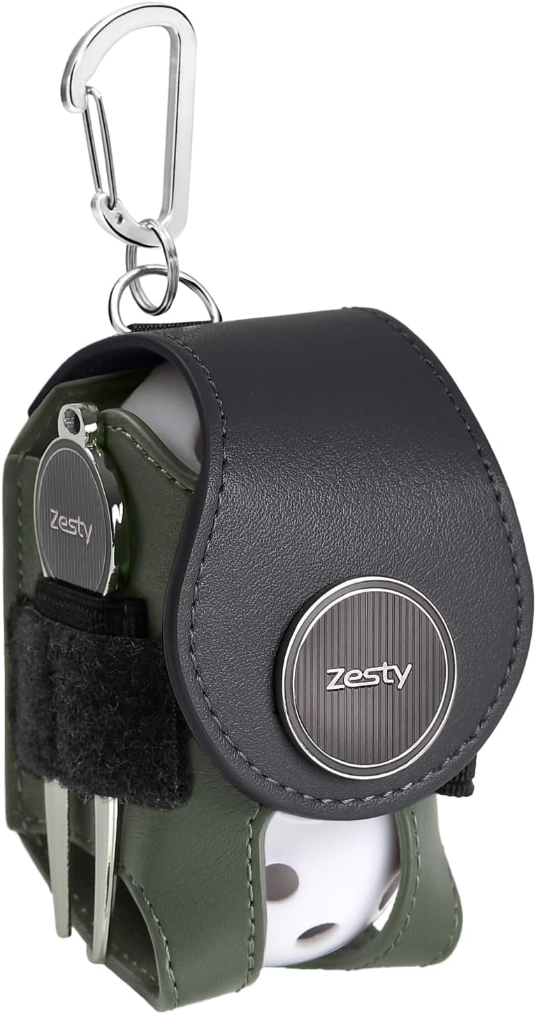 Zesty ゴルフボールケース ボールポーチ グリーンフォーク マーカー