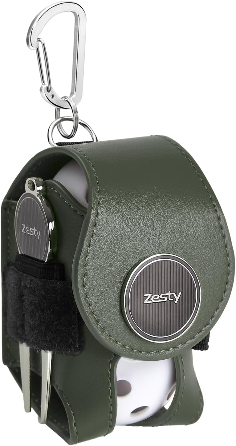 Zesty ゴルフボールケース ボールポーチ グリーンフォーク マーカー