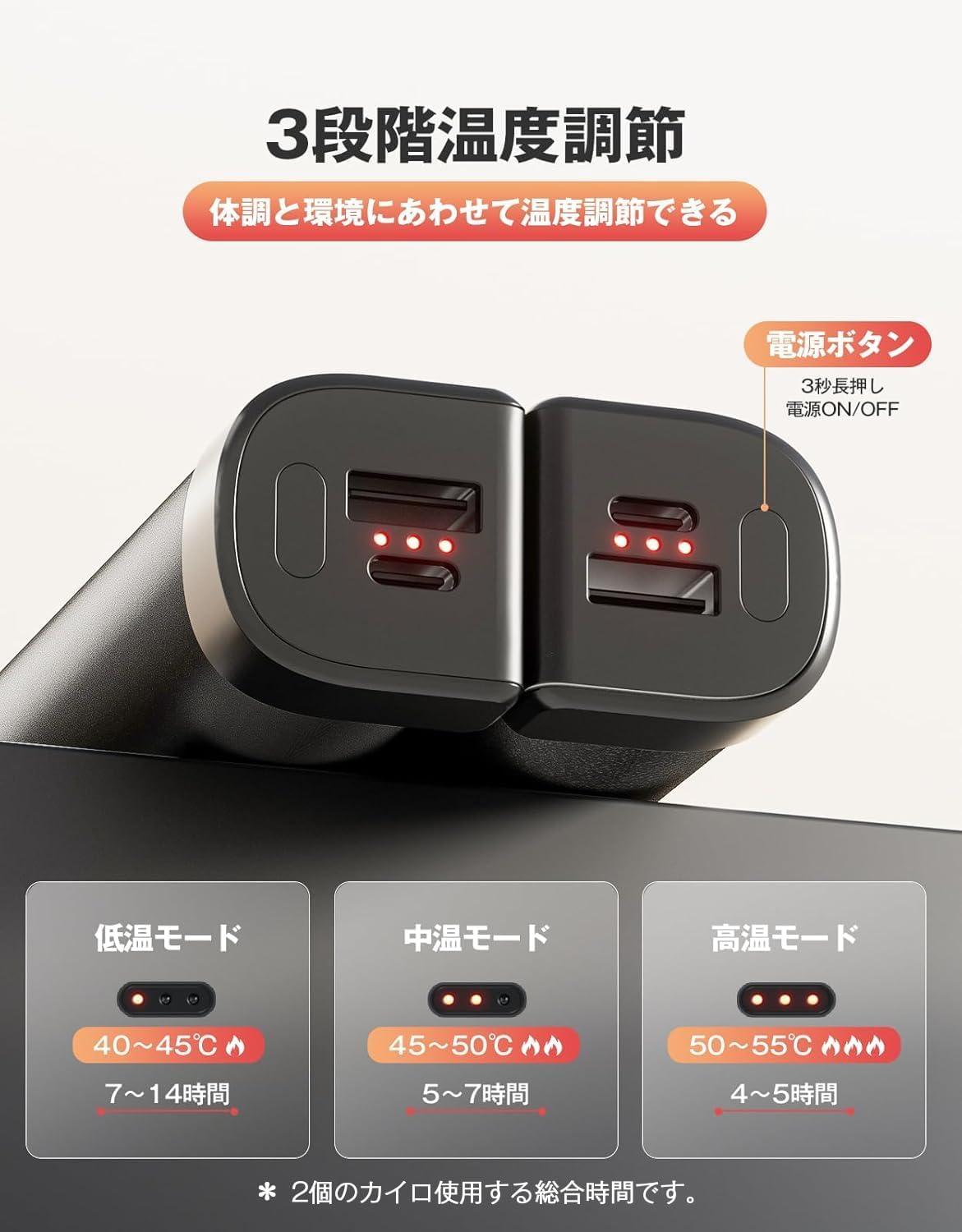 HAGOOGI (ハゴオギ) 充電式カイロ 電気カイロ クリスマス プレゼント 急速発熱 3階段温度調節 モバイルバッテリー 10000mAh大容量 ハンドウォーマー 14時間連続発熱可能 急速充電 エコ 小型 超軽量 分離式設計 持ち運びやすい 寒さ対策 アウトドア 通勤通学 贈り物 (Cute)