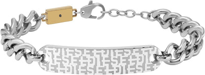 Diesel オールジェンダー ステンレススチールブレスレット, One Size, 金属, 宝石なし
