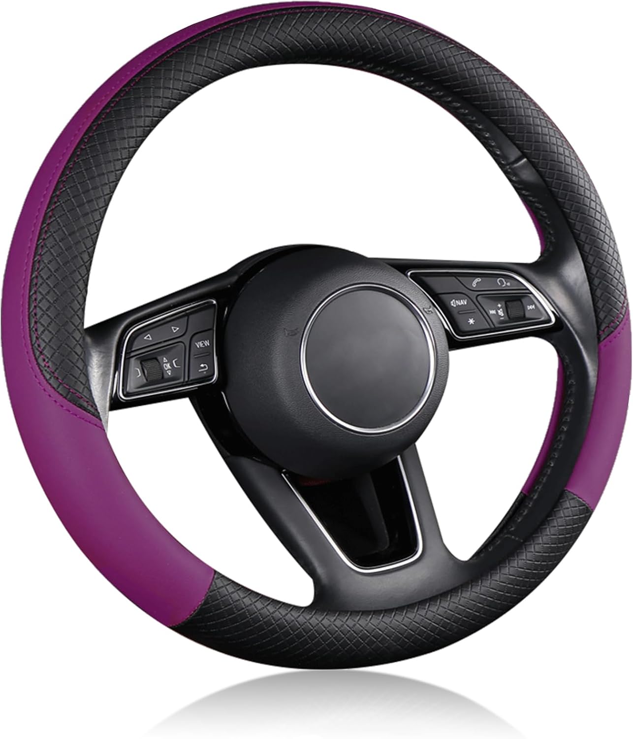 ハンドルカバー 車用 軽自動車 Sサイズ 3Dグリップ 滑り止め ステアリングカバー 汎用 37～38cm ベージュ