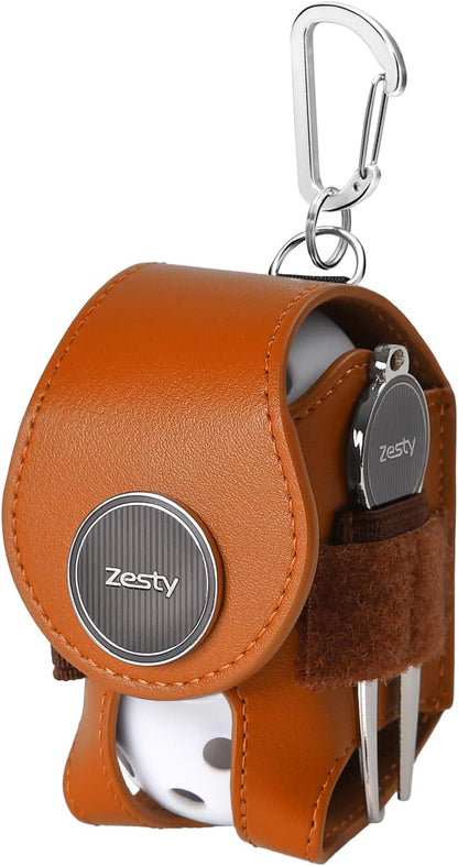 Zesty ゴルフボールケース ボールポーチ グリーンフォーク マーカー