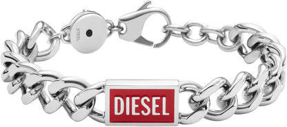 Diesel オールジェンダー ステンレススチールブレスレット, One Size, 金属, 宝石なし