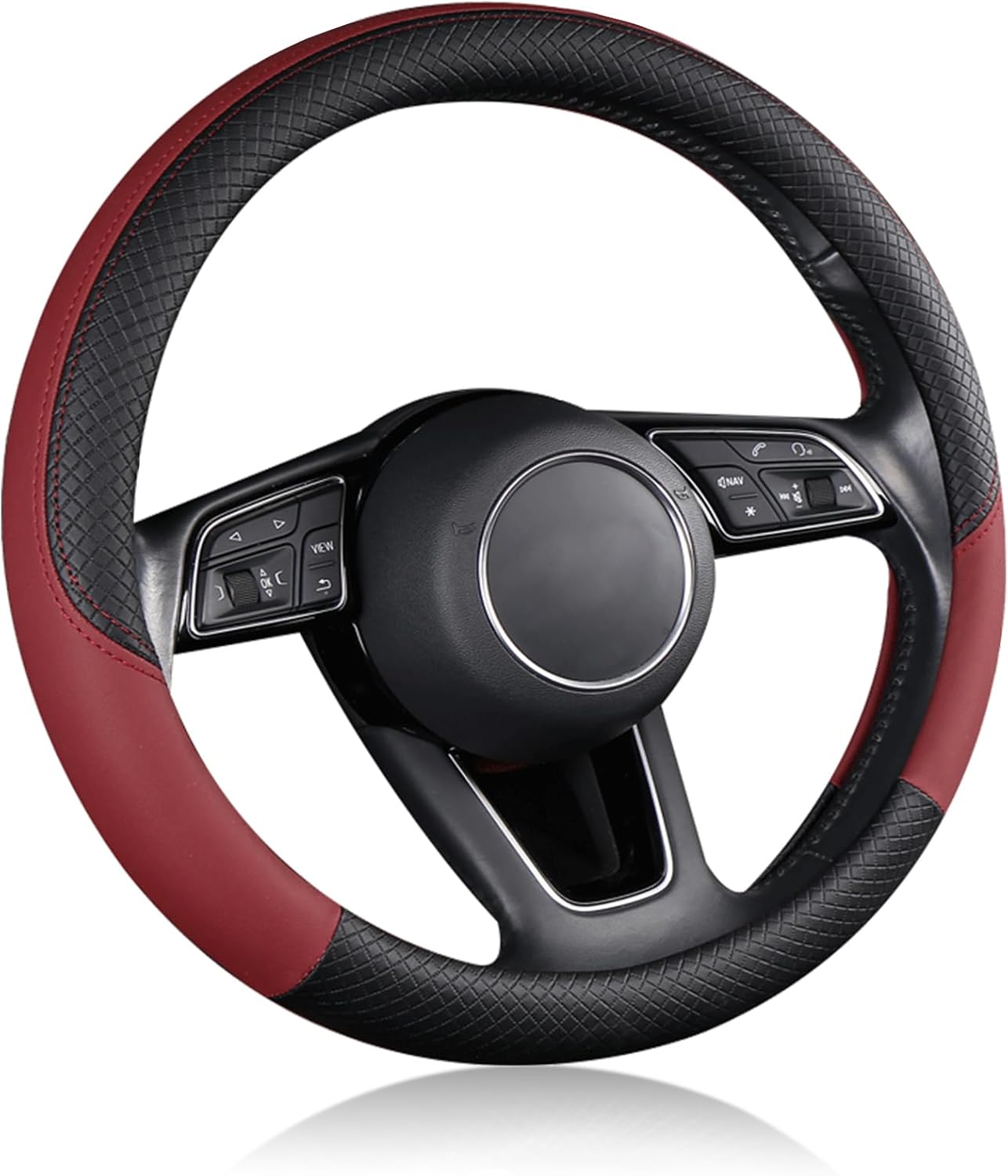 ハンドルカバー 車用 軽自動車 Sサイズ 3Dグリップ 滑り止め ステアリングカバー 汎用 37～38cm ベージュ