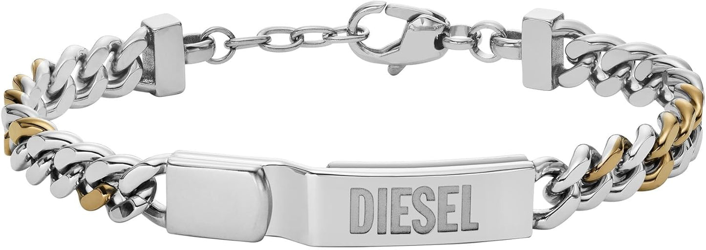 Diesel オールジェンダー ステンレススチールブレスレット, One Size, 金属, 宝石なし