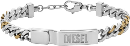 Diesel オールジェンダー ステンレススチールブレスレット, One Size, 金属, 宝石なし