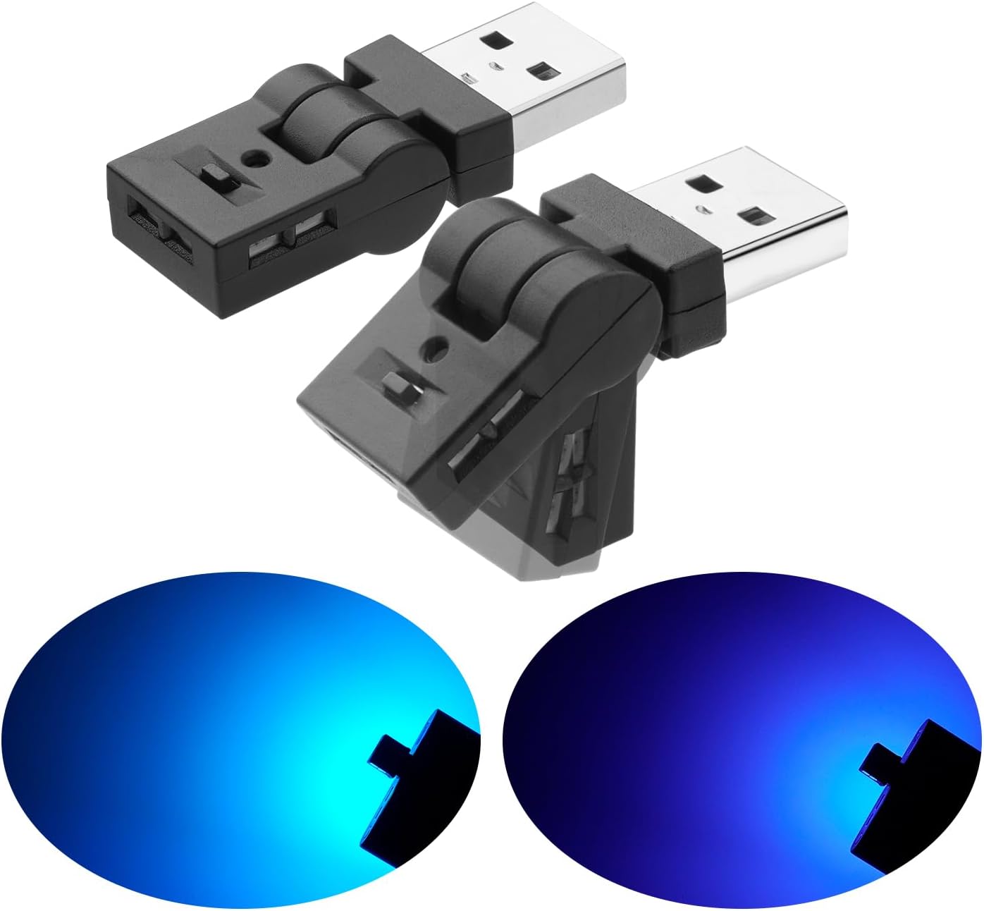 スイング USBライト LED 車内用 Type-A 8色 180°首振り 自動点灯 調光 RGB アンビエントライト