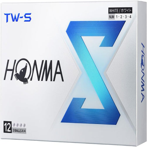 ホンマ ゴルフ ボール TW-X TW-S 2024年モデル 1ダース 12球入り ホワイト イエロー 3ピース ツアー系 スピン 飛距離 ディスタンス ソフト ゴルフボール TOUR WORLD BT2402 本間 HONMA_TW-S_ホワイト(1ダース)