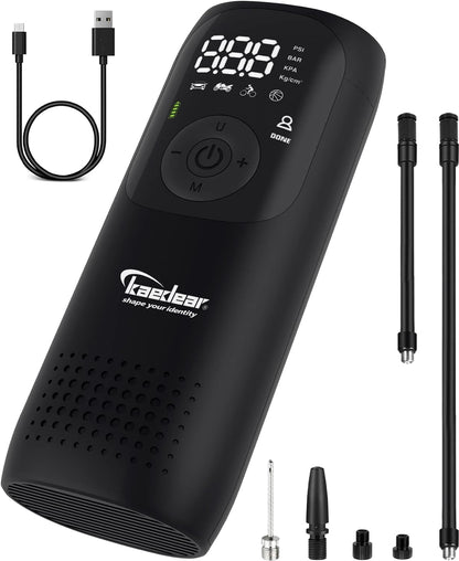 Kaedear(カエディア) バイク 空気入れ バイク用 エアポンプ 電動 エアーポンプ 電動空気入れ 充電式 usb スマートエアポンプ 2000mah×2 合計4000mah/14.8wha 150PSI typeC オートバイ 自転車 車 モバイルコンプレッサー KDR-AP1