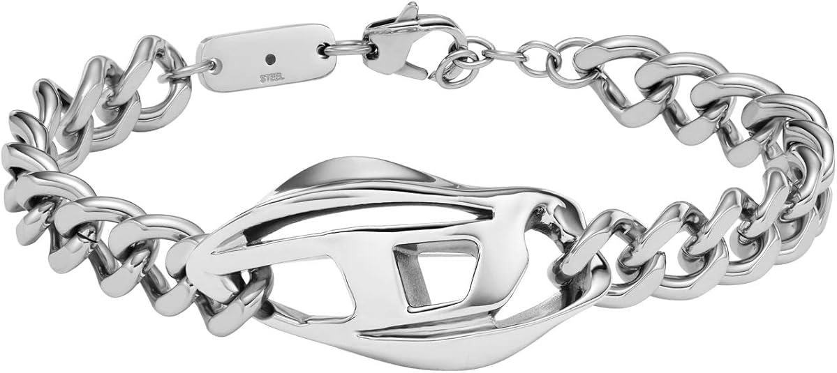 Diesel オールジェンダー ステンレススチールブレスレット, One Size, 金属, 宝石なし