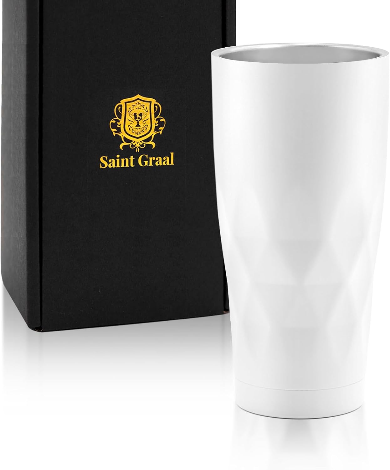 SaintGraal(セイントグレイル) ビールジョッキ タンブラー 真空断熱 ステンレス ハイボール グラス 父の日 誕生日プレゼント 男性 ギフト 660ml (ブラック)